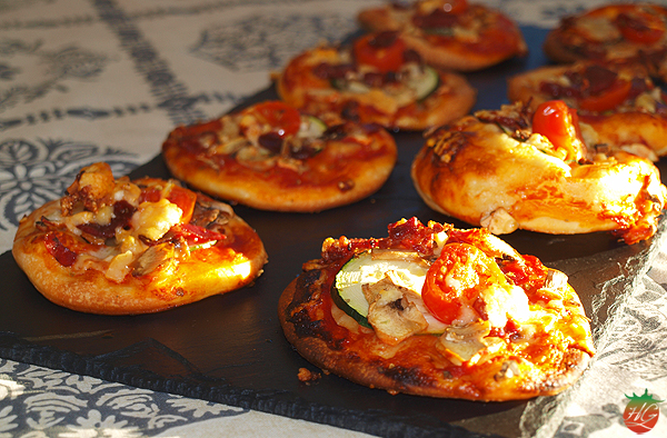 Receta Mini pizzas de calabacín y tomate HortoGourmet