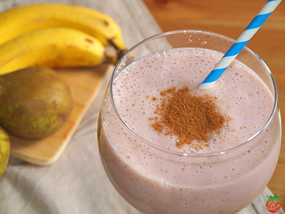 Receta Batido de plátano con pera y frambuesa HortoGourmet Receta Batido de plátano con pera y frambuesa