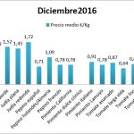 Pizarra de precios de hortalizas diciembre 16